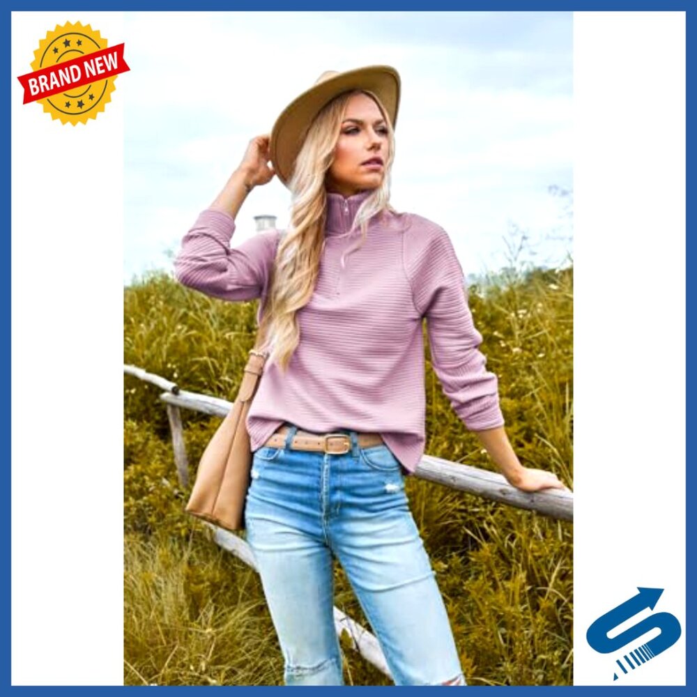 Oversized Quarter Zip Pullover, Lightweight Quilt… - image 3